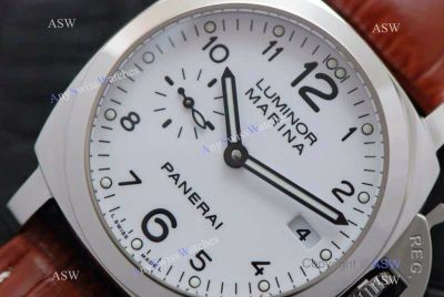 Replica Luminor Marina Panerai Watch Stainless Steel Brown Leather Watch Band